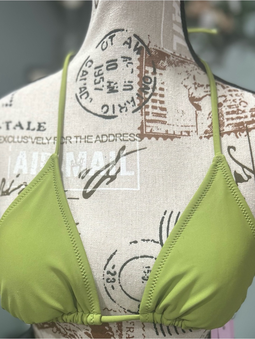 wild fable Lime Green Bikini Top with Removable Pads size S 4-6 NWT